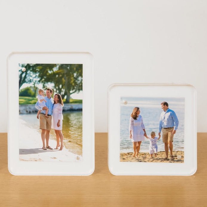 White Acrylic 4" x 4" Flip Frame