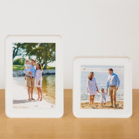 White Acrylic 4" x 4" Flip Frame