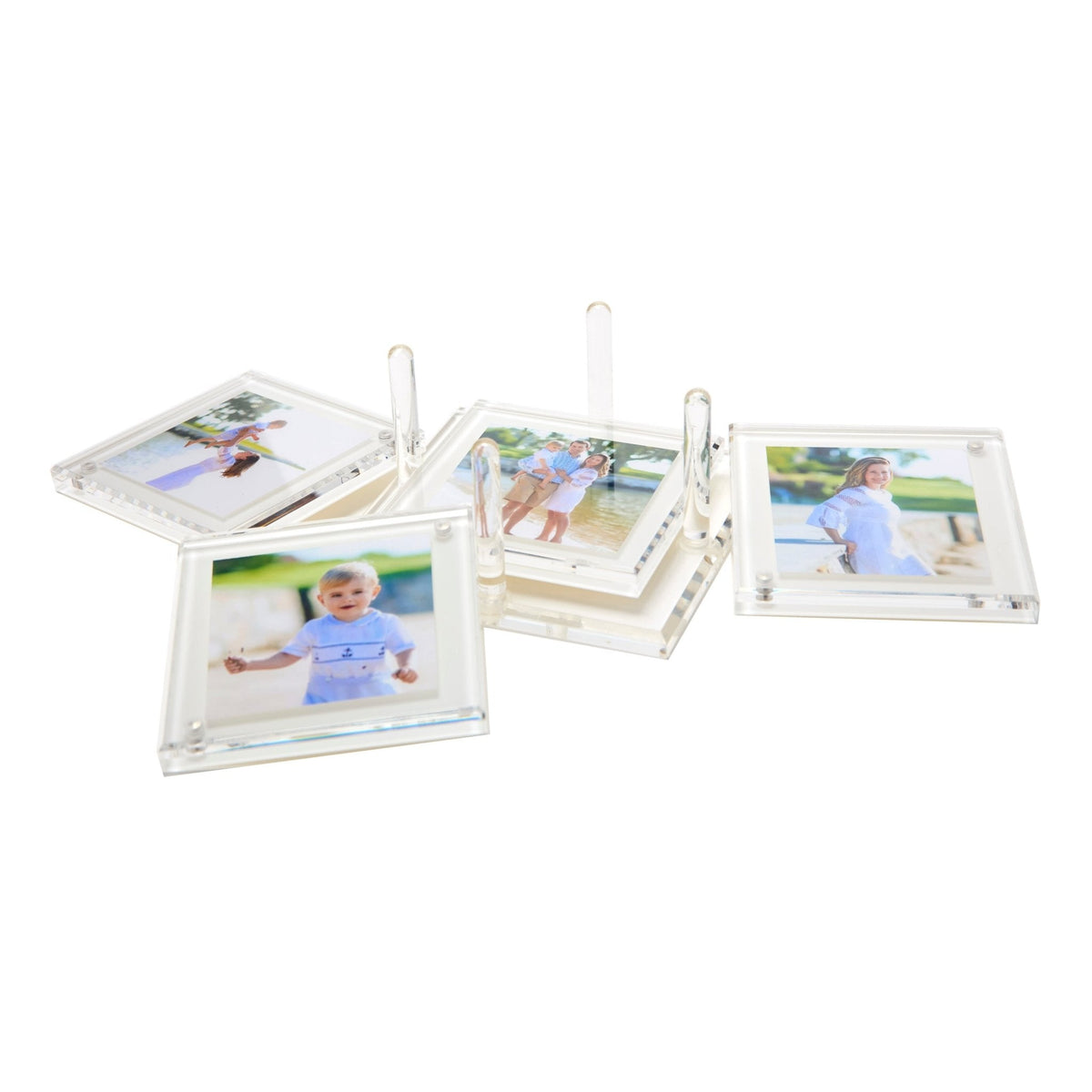 White Acrylic Photo Drink Coasters