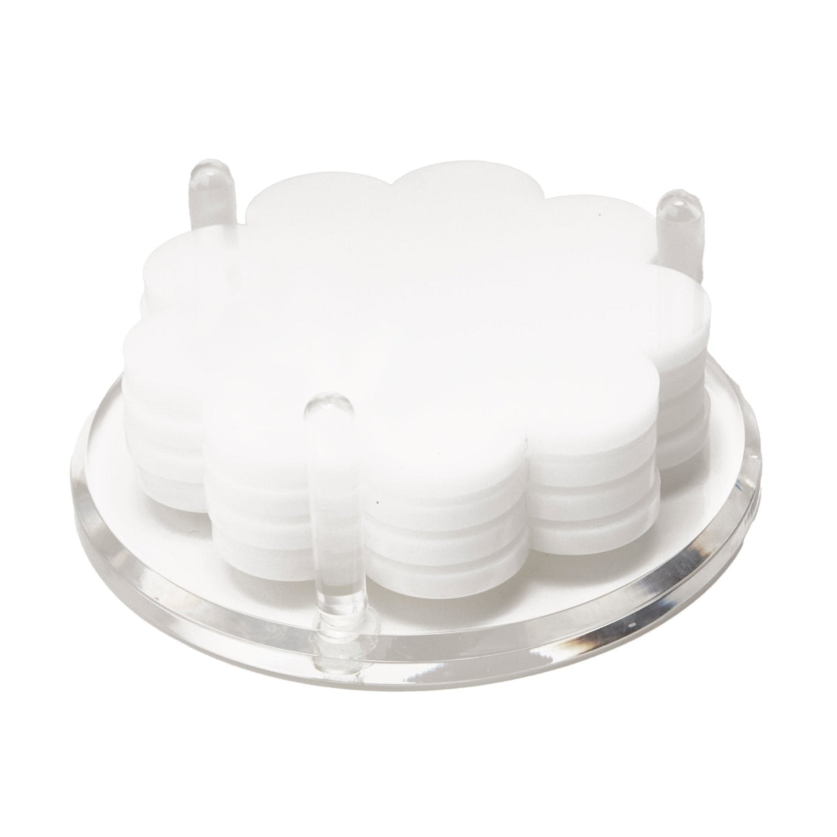 White Acrylic Scallop Drink Coasters