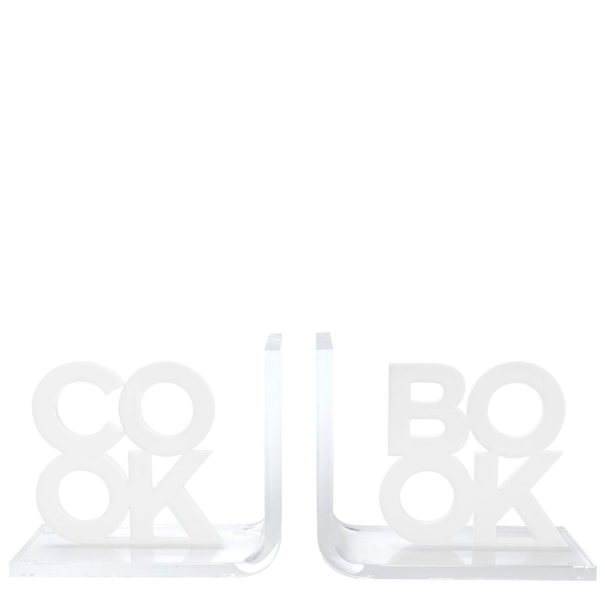 White Cook & Book Acrylic Bookends