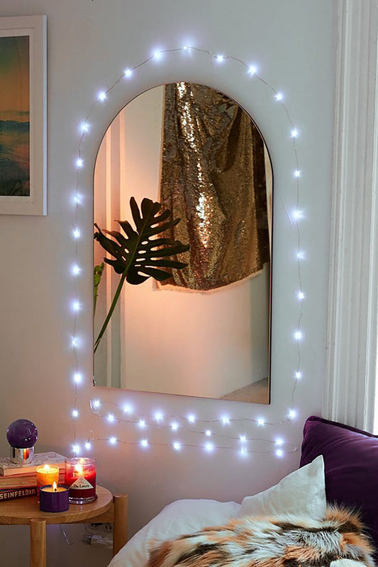 50 LED Silver Copper Fairy Lights - Battery Operated