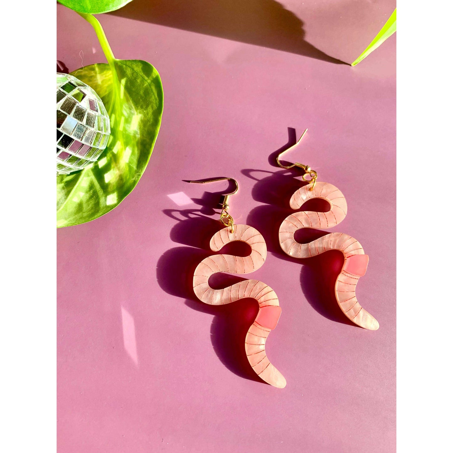 Wiggly Worms Acrylic Statement Earrings