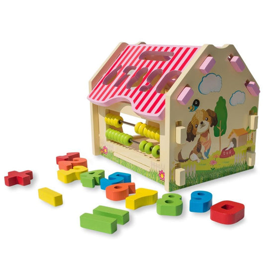 Wooden Counting House with Numbers & Abacus