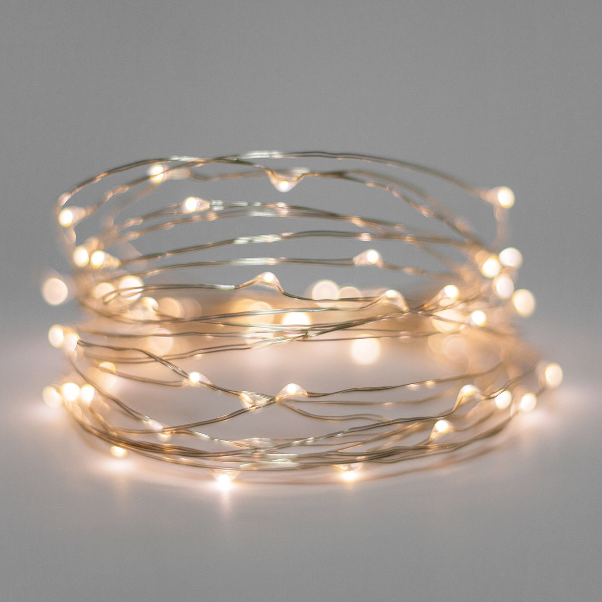 20 LED Silver Copper Fairy Lights - Battery Operated