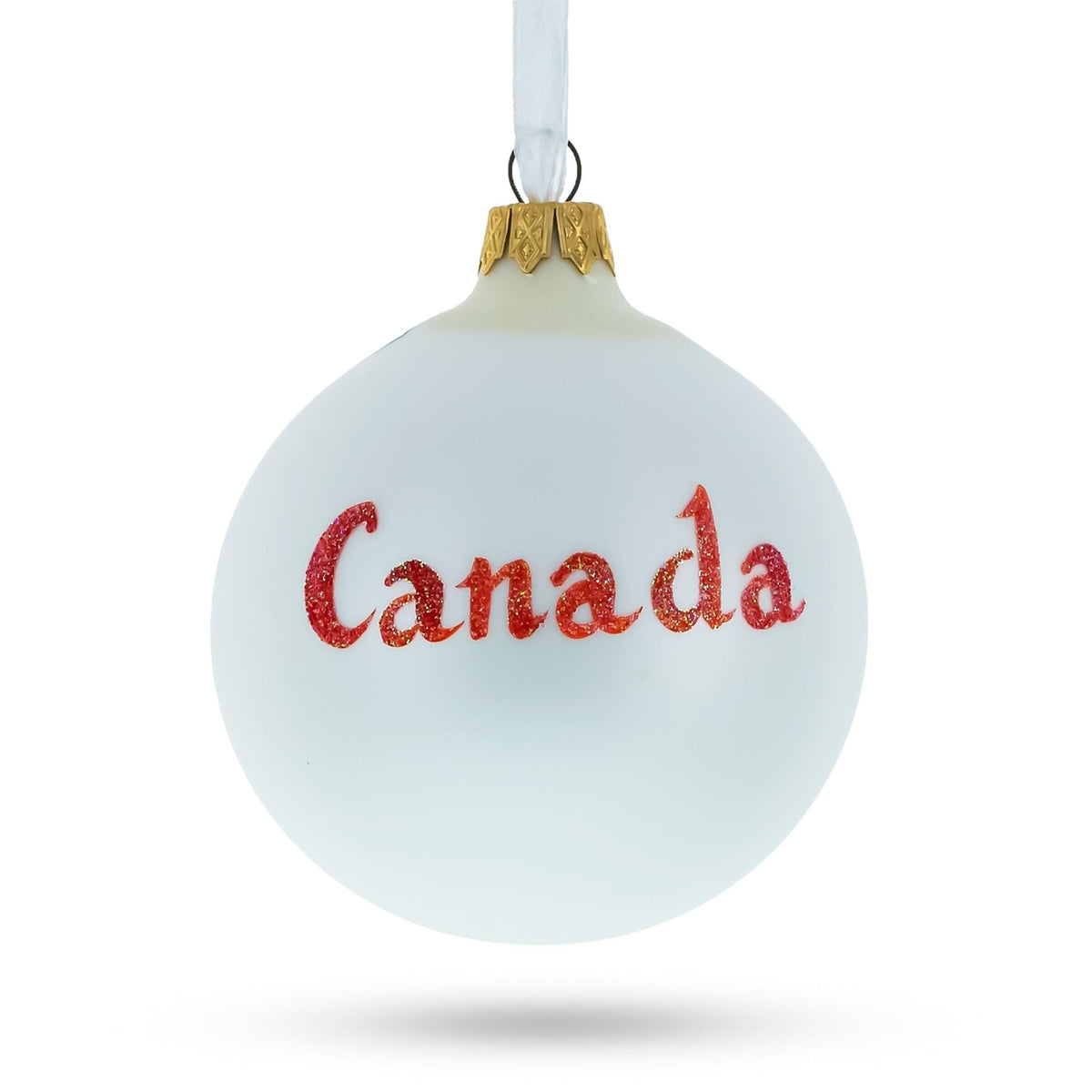 Canada Coat of Arms Glass Ball Christmas Ornament 3.25 Inches