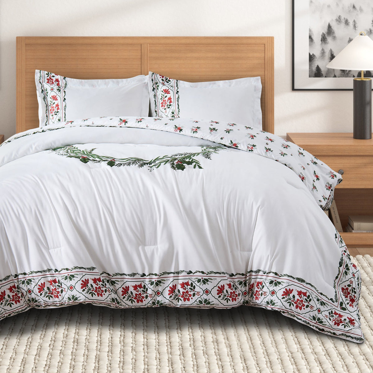 Reversible Christmas Comforter and Sham Set - Holiday / Lodge Odette Collection