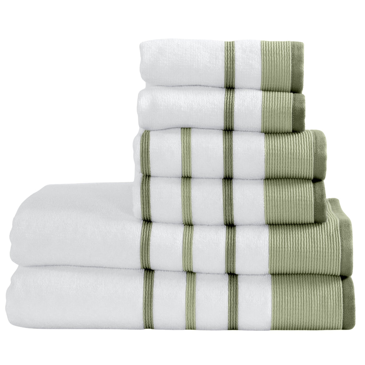 Decorative Cotton Stripe Bath Towel Set - Noelle Collection