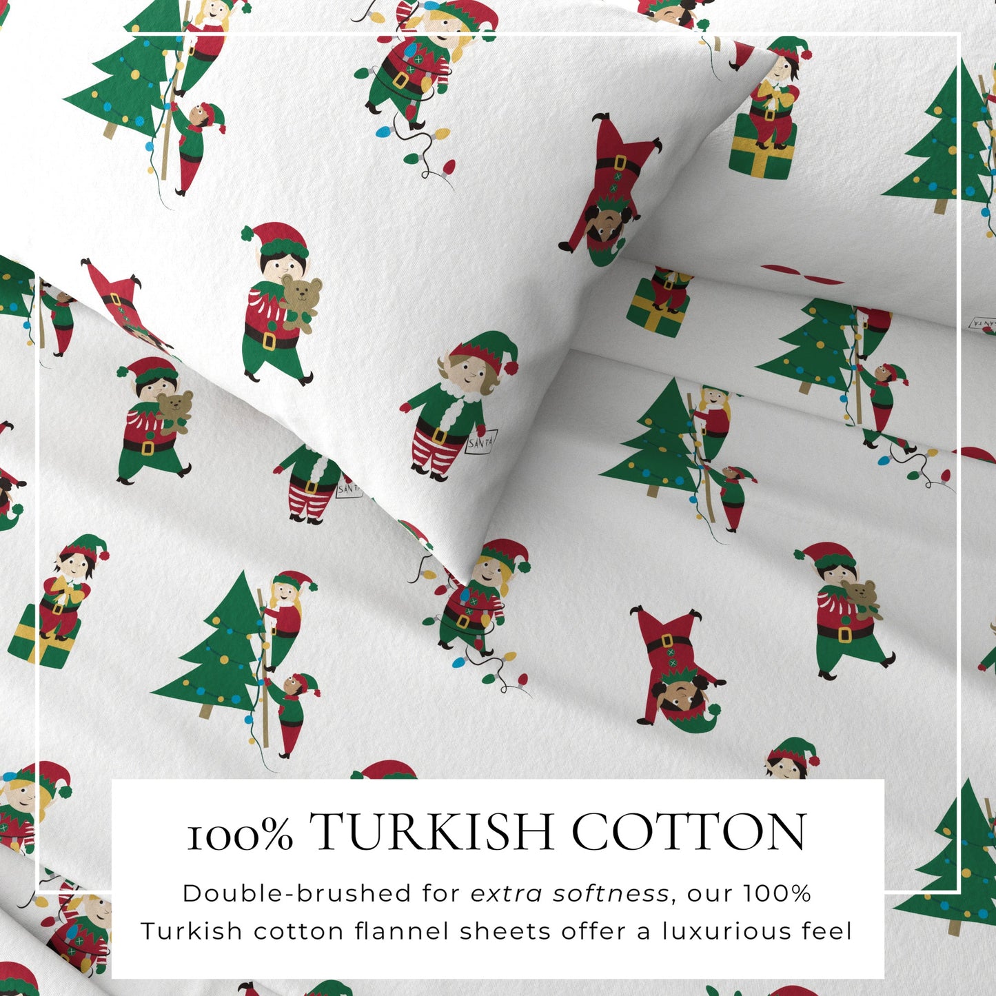 Turkish Cotton Christmas Flannel Sheet - Whittaker Collection