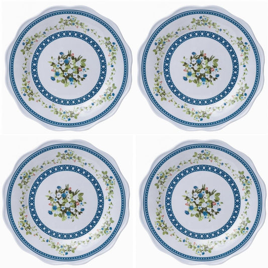 a set of plates with flowers